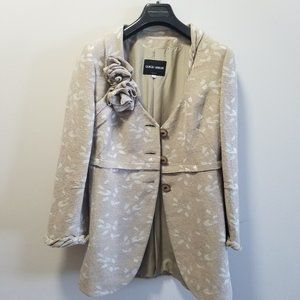 GIORGIO ARMANI Floral Jacquard Linen Jacket